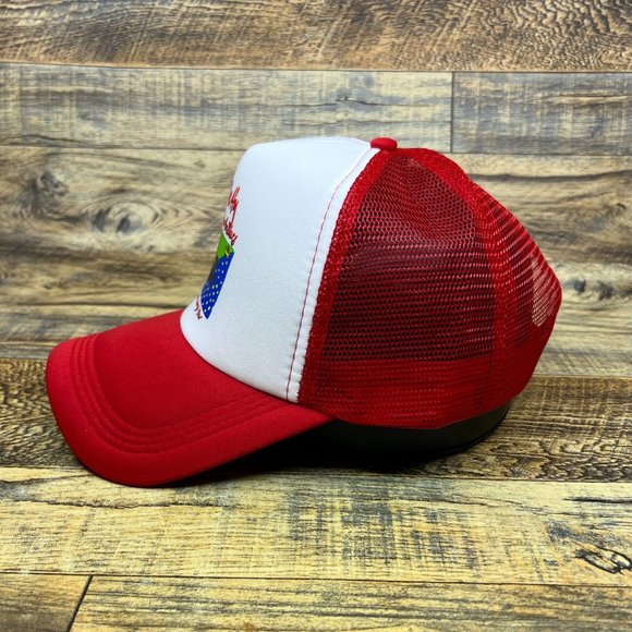 Tom Petty Mens Trucker Hat Red Snapback Dogs With Wings Tour 1995 Rock Ball Cap - Picture 4 of 8